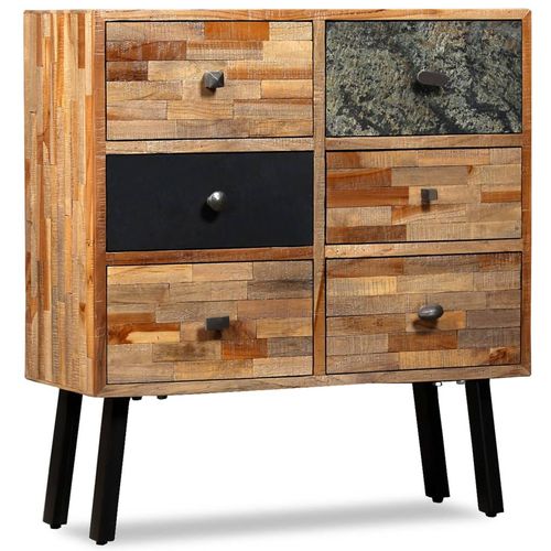 Elegant vidaXL 6-Drawer Side Cabinet in Reclaimed Teak - Stylish Storage Solution