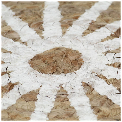 vidaXL Handmade Rug Jute with White Print 150 cm